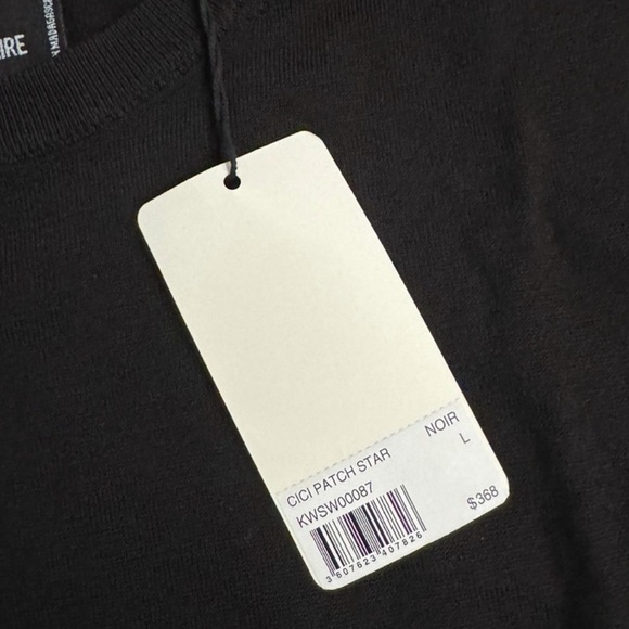 Zadig & Voltaire Cece Star Patch Cashmere Sweater in Black. - Picture 10 of 11